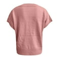 thumbnail image 4 of Short Sleeve Sweater for Women Flower Embroidered Knit Pullovers Tops Color Red Size M, 4 of 5