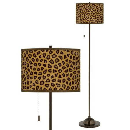 Safari Cheetah Giclee Glow Bronze Club Floor Lamp