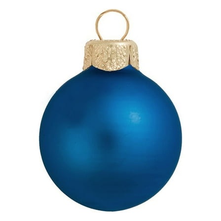 Whitehurst Matte Glass Christmas Ball Ornaments - 3.25" (80mm) - Blue Cobalt - 8ct