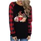 thumbnail image 4 of Puntoco Camiseta de manga larga con estampado de cuadros y cuello redondo para mujer Puntoco Puntoco-2222, 4 of 9