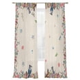 thumbnail image 7 of Spring Floral Birds Sheer Curtains 96 Inch Length 2 Panels Set, Butterflies Daisy Farmhouse Flowers Voile Window Treatment Semi Sheer Long Curtains Drapes for Bedroom/Living Room/Kitchen 52"x96"x2, 7 of 7