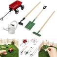 thumbnail image 1 of 1/12 Ensemble de Maison de Poupée Fée Équipement de Jardin Outils Arrosage Peut Charrette Rouge, 1 of 5