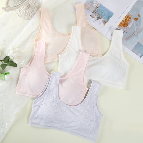 MUXiin Bras for Girls 14-16 Girls Soft Foam Bra Vest Top Comfortable Breathable Athletic Undershirt For Children Racerback Training Bras For Girls