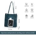 thumbnail image 2 of Cute Corduroy Tote Bag, Cute Tote Bags for Women Shoulder Bag with Canvas Shoulder Handbags for Women Travel Shopping, Combination I, 2 of 5