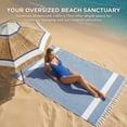 thumbnail image 4 of Unique Bargains Geometric Sandproof Quick Dry Turkish Beach Towel Blue 71" x 40", 4 of 8