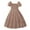 Brown484, variant on MEZZALL Summer Girls Large Size Flowy Collar Retro Solid Color Patchwork Sleeve Corsetted Waist Dress With Pleated Skirt (for Girls) Relaxed Fit Toddler Wear