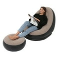thumbnail image 3 of Silla inflable plegable de PVC flocado, cómoda con reposapiés, sillón inflable para acampar al aire libre, viajes, café, 3 of 14
