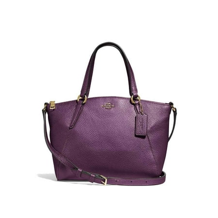 raspberry leather handbag