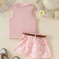 thumbnail image 4 of Fsqjgq Girls 5T Outfits Trendy Girls Clothes Outfits Baby Sleeveless Temperament Blouse Pleated Skirt and Belt for Girls Baby Pullover Three Sets Clothing Sets Baby Girl Outfits Kids Sets Size 18, 4 of 4