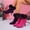 Pink, variant on Women's Faux Suede Ankle Booties with Faux Fur Cuff, 2.95in Stiletto Heel Pointed Toe Winter Dress Boots