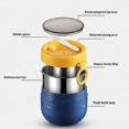 thumbnail image 4 of 600ml Lunch Box Hot Food Flask Soup Storage Jar Stainless Steel Work Student, 4 of 5