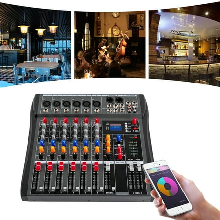 ChicHomey Studio Audio Mixer 6 Channel Music Bluetooth USB Digital Sound Mixer Sound Board