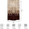 thumbnail image 2 of Ombre Brown Marble Shower Curtain Abstract Geometric Grid Cubic Gold Line, 2 of 5