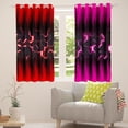 thumbnail image 5 of Geometric Honeycomb Curtains 30%-50% Blackout Neon Red Pink Black Stripes Curtains & Drapes Bedroom,Gradient Ombre Window Curtains Beehive Hexagon Window Treatments, 5 of 6