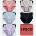 thumbnail image 3 of 5 Piezas De Cintura Alta Bragas Mujeres Adelgazar Ropa Interior Transpirable Antibacteriano Señoras Elástico Calzoncillos, 3 of 4