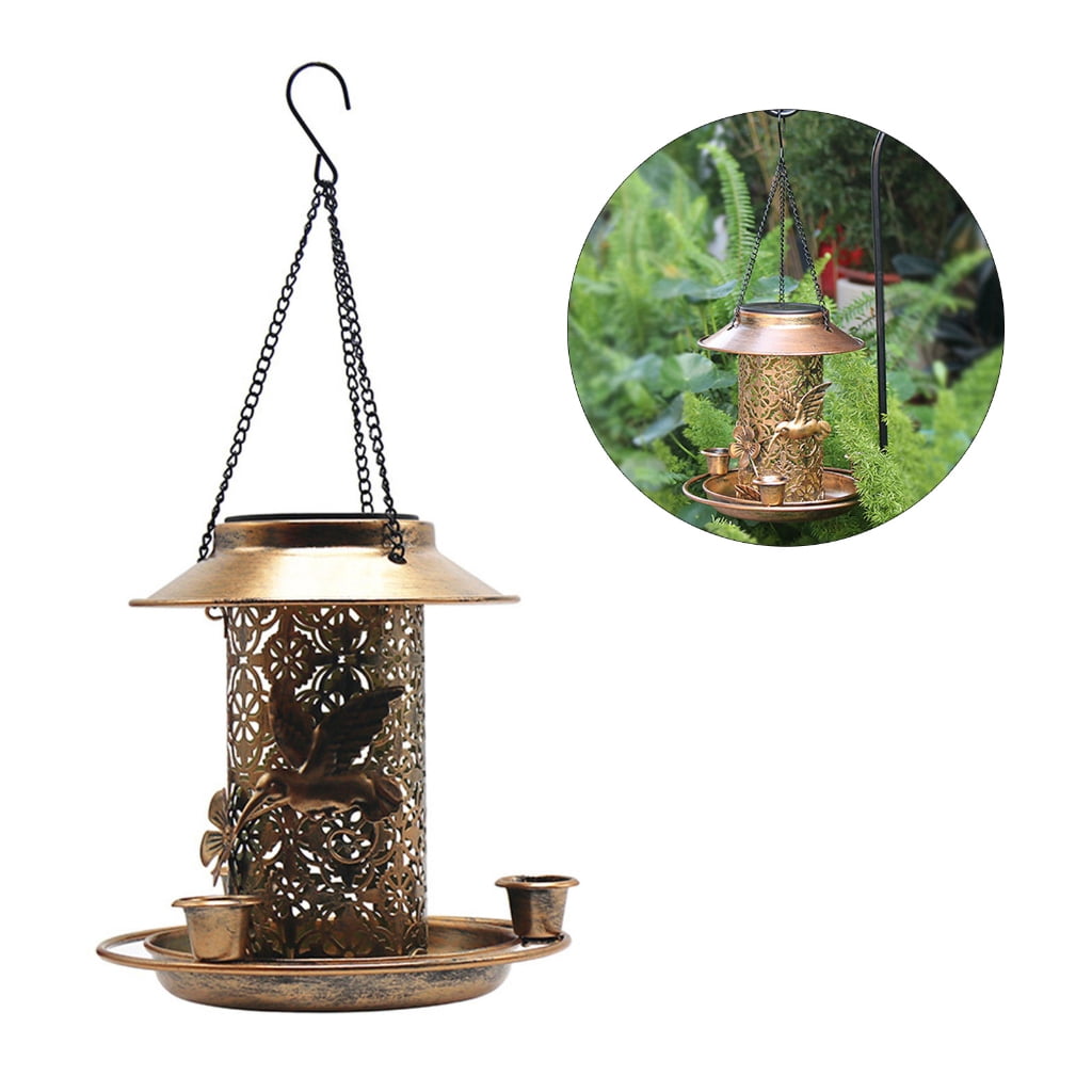 BQBQERT Solar Bird Feeders Outdoors Hangings Squirrels Hummingbirds Feeders Hummingbirds Water Bottle Iron Bird Feeders