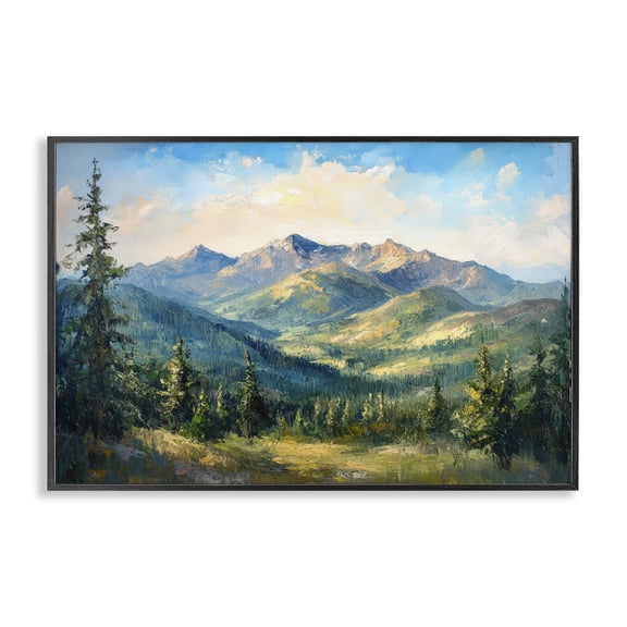 Stupell Industries Valley In The Mountains Black Framed Giclee Art, design by Petal Prints Design