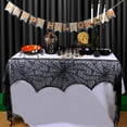 thumbnail image 5 of SPRING PARK Halloween Decorations, Black Lace Party Decor, Bat Window Curtains, Spider Web Fireplace Mantel Scarf Cover, Spider Web Table Topper Tablecloth, Halloween Lamp Shade, 5 of 7