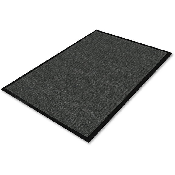 Genuine Joe Ribbed Indoor Wiper Mat - Warehouse, Indoor - 72" Length X 48" Width - Vinyl, Polypropylene -