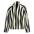 thumbnail image 6 of Jackets for Women Winter Coat Jackets Flannel Stand Collar Jacket(Abstract Wavy Black White Stripes,Size:S-4XL), 6 of 7