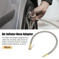 thumbnail image 2 of Unique Bargains 2pcs Stainless Steel 10cm Air Chuck Inflator Compressor Pump Extension Hose for Car Motorbike Quick Connect, 2 of 7