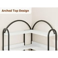 thumbnail image 2 of TROPOW Arched Corner Bookshelf, 5-Tier L-Shaped Freestanding Storage Shelf for Living Room, Bedroom, or Home Office – Modern Metal Frame Display Rack with Adjustable Feet and Anti-Tip Kit, 2 of 9