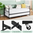 thumbnail image 6 of Outop Adults Modern METAL Storage Twin Daybed with Trundle Black, 6 of 7