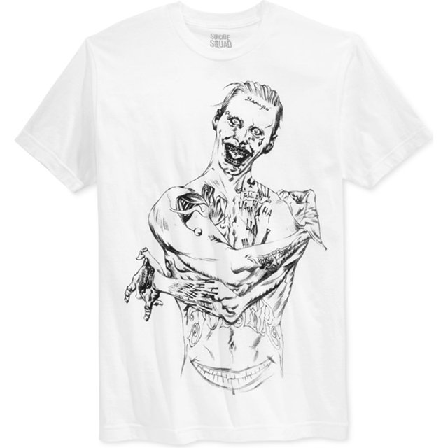 Bioworld - Camiseta gráfica para hombre con dibujo de Joker, color blanco, pequeña