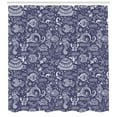 thumbnail image 3 of Ambesonne Under the Sea Shower Curtain, Shells and Plants, 69"Wx75"L, Navy Blue White, 3 of 3