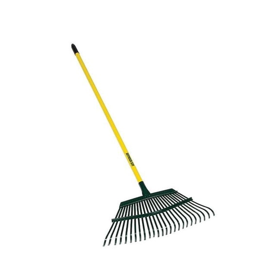 18 in Steel Flex Leaf Rake, 23 Tines, 48 in L Steel Handle