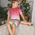 thumbnail image 4 of Balery Watermelon Conjunto de Pijama Infantil de Manga Corta con Estampado – Ropa de Dormir de Algodón Suave-Large, 4 of 6