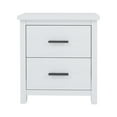 thumbnail image 5 of Glavbiku White Vintage Wood 2 Drawers Nightstand,Large Storage Bedside Table for Bedroom,Adult, 5 of 8