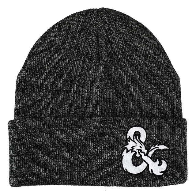 Gorro de invierno de Dungeons and Dragons Ampersands con el logotipo bordado plano en color carbón oscuro de acrílico