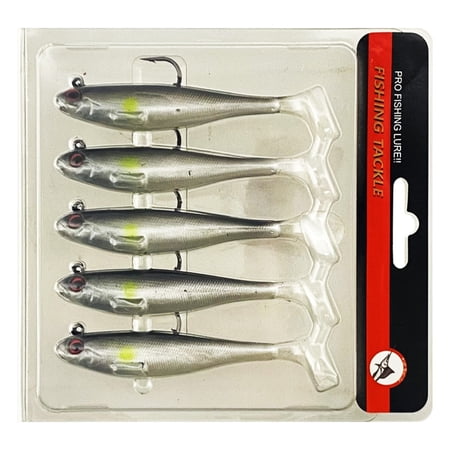 Paddle Tail Fishing Lure Artificial Saltwater Sinking Baits for Trout Pre-Rigged Soft Swimbait Fishing Accessories