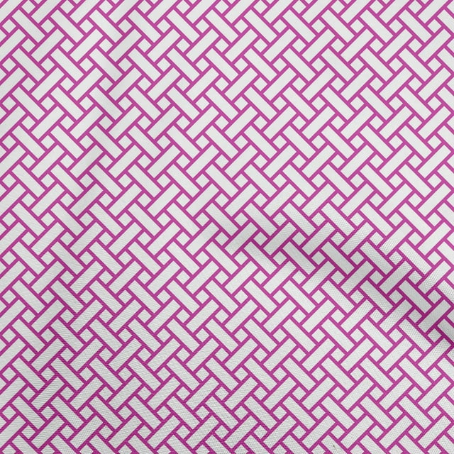 oneOone Cotton Poplin Fuschia Pink Fabric Geometric Sewing Craft Projects Fabric Prints by Yard 56 Inch Wide