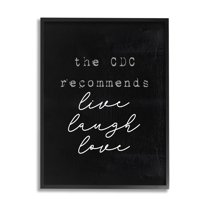 Stupell Industries CDC Recommends Live Laugh Love Funny Phrase Happiness, 16 x 20, Design by Lil' Rue
