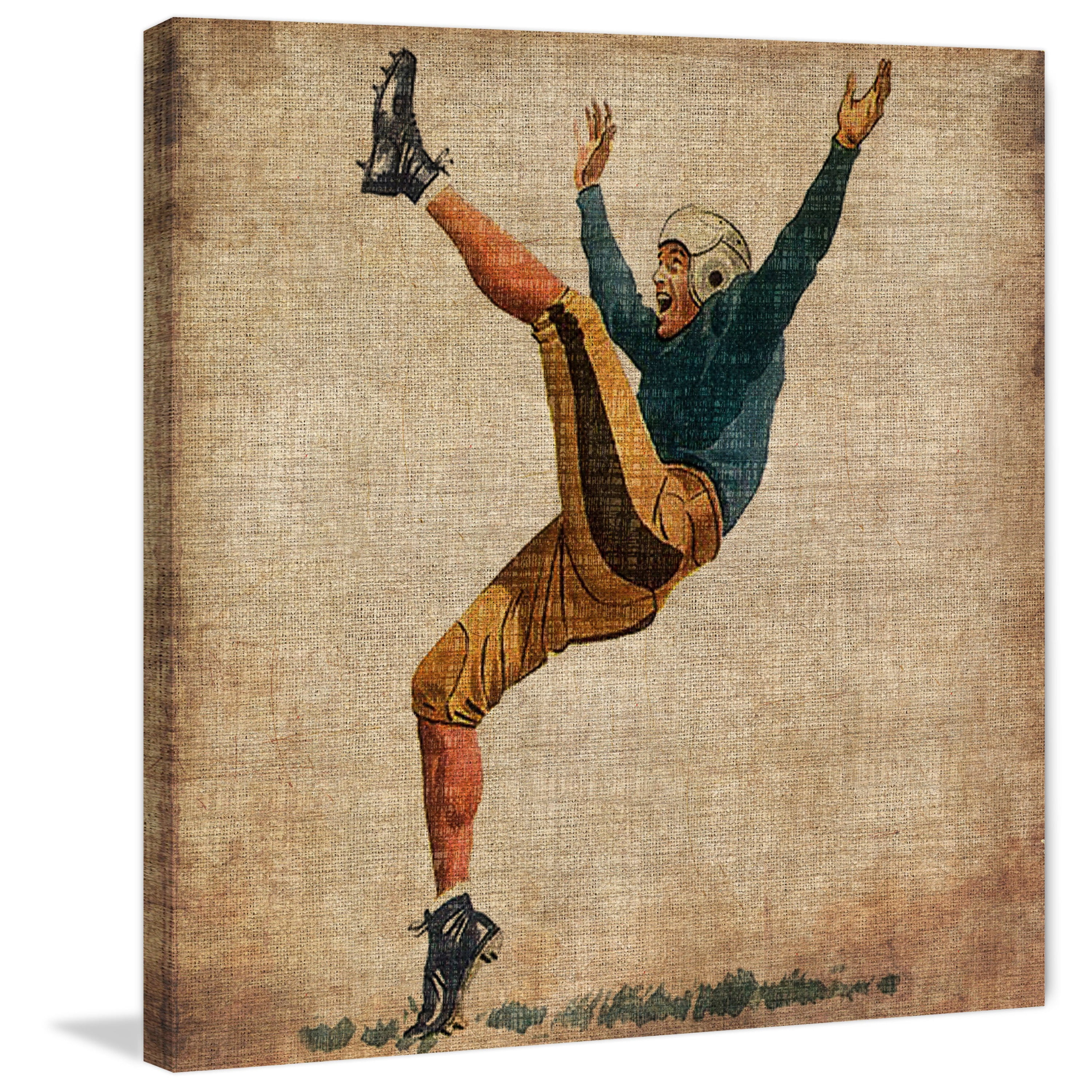 Marmont Hill "Vintage Football Kick" Painting Print on Wrapped Canvas