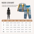 thumbnail image 4 of Honeii Monk Walking On Water Print Women's Pajama Sets Long Sleeve Button Down Sleepwear Nightwear Soft Pjs Lounge Sets 2PCS-Medium, 4 of 7