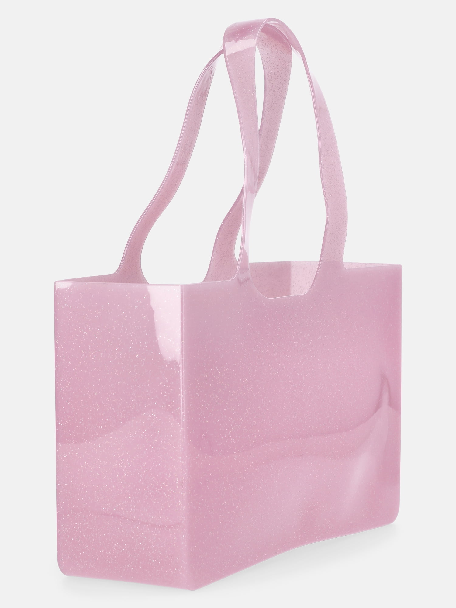 No Boundaries Women's Jelly Tote Bag, Pink Glitter