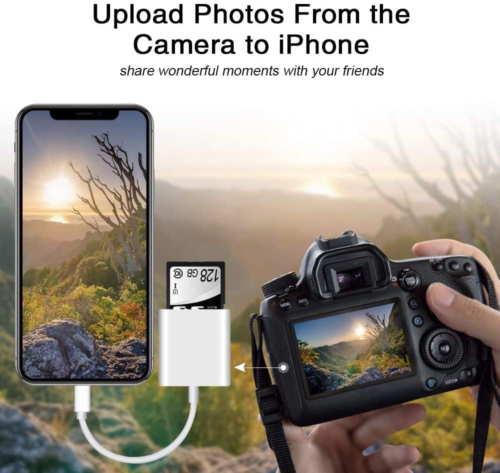 Lecteur De Carte SD Pour IPhone/iPad - Double Fente SD + MicroSD (jusqu'à 1To), Transfert Haute Vitesse Plug & Play - Compatible IOS 13+ - 2