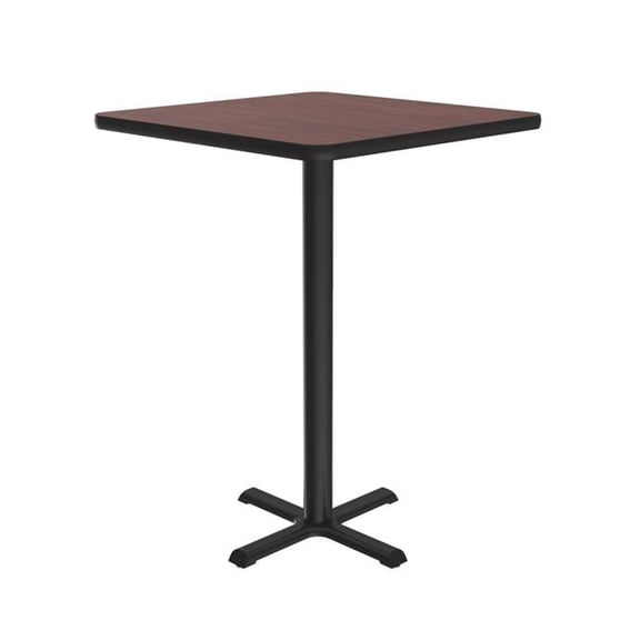 Correll SXB30S-20-98-20 30 in. X-Base High Pressure Laminate Cafe & Breakroom Table with Stamped Steel Base - Mahogany - Square