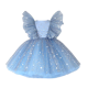 thumbnail image 1 of Las niñas se visten para el verano Arco Lentejuelas Vestidos Boda Fiesta de cumpleaños Niños Vestidos de malla Tul Princesa Niños Ropa 0-4Yrs4-5T (Etiqueta 120) Gao Jinjia LED, 1 of 2