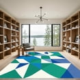 thumbnail image 2 of ODIKA 4x6 Machine Washable Non-Slip Area Rug, Geometric Blue High Traffic Rug, Blue, 1059458, 2 of 7