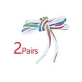 thumbnail image 3 of Unique Bargains Lacets Ronds Réfléchissants Unisexes Demi-Rayures Colorées pour Espadrilles Chaussures 2 Paires 140cm/55 Pieds Blanc Arc-en-Ciel, 3 of 6