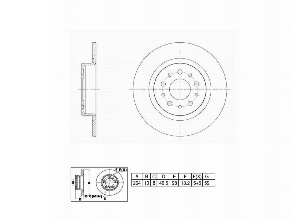 Winstop Brake Rotor, Rear WS243892, Fiat 500L 2020-2014