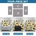 thumbnail image 6 of Xoenoiee Sunflower Bee Pattern Recliner Slipcovers for Living Room, 4 Pieces Stretch Jacquard Recliner Chair Cover Soft Fitted Recliner Protector with Elastic Bottom for Kids, Pets, 6 of 7