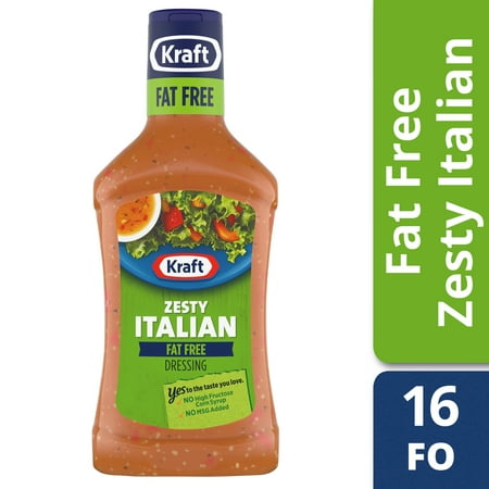 - (3 Pack) Kraft Zesty Italian Fat-Free Dressing, 16 Fl Oz Bottle