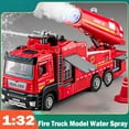 thumbnail image 3 of 1/32 Fire Truck Model Water Spray Fire Rescue Toy Car Die-cast Light Sound Simulation Vehicle Pull-Back Car Models for Kid Gift, 3 of 10