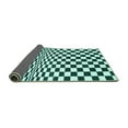thumbnail image 2 of Ahgly Company Indoor Rectangle Checkered Turquoise Blue Modern Area Rugs, 2' x 3', 2 of 4