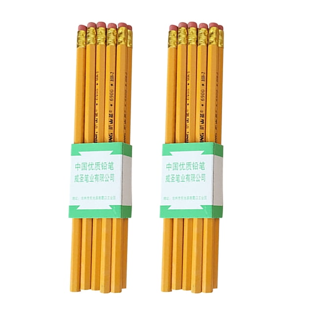 20 Pack Primary School Pencils With Erasers 7.5 Inches Wooden Pencils For Kids Writing Drawing Sketching Classroom Supplies Office Use Smooth Writing Core With Attached Rubber Tips
